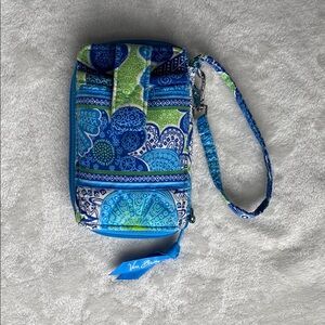 Vera Bradley Blue and Green Artistic Quilted Clutch